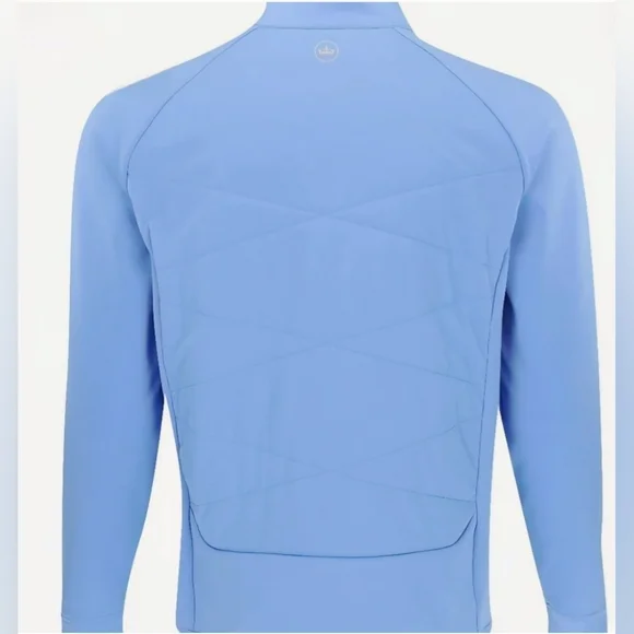 Peter Millar Merge Hybrid Men's Jacket, Light Blue, Full Zip Coat Size - L